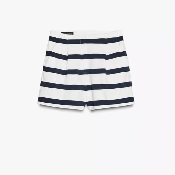 ZARA PLEATED STRIPED SHORTS - Picture 1 of 3